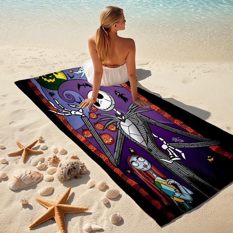 1pc Nightmare Before Christmas Microfiber Beach Towels Quick Dry Towel Sand Beach Towels Pool for Travel Swim Pool. S7290163