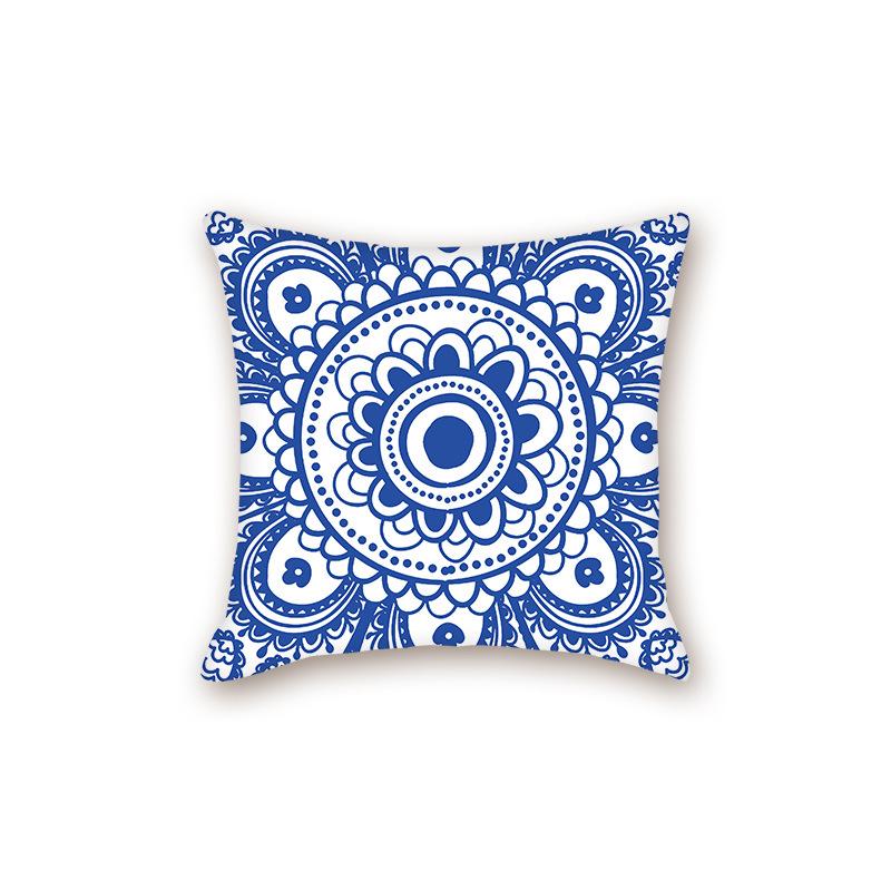 2025 Modern Blue & White Porcelain Series Backrest Pillow Cover for Sofa & Bed