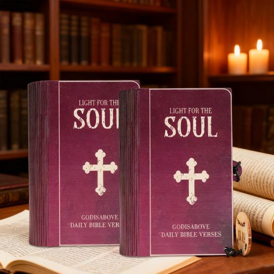 Bible Verses Box Set Daily Encouragement Cards with Wooden Storage Box