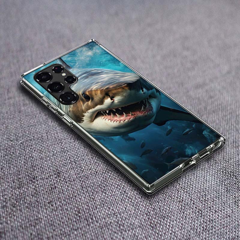 Чехол для телефона 'Пасть Глубоководной Злой Акулы' Для Samsung Galaxy S24 S23 S21 S20 FE S22 S26 Ultra S25 Edge S10 Plus Прозрачный Чехол Clea