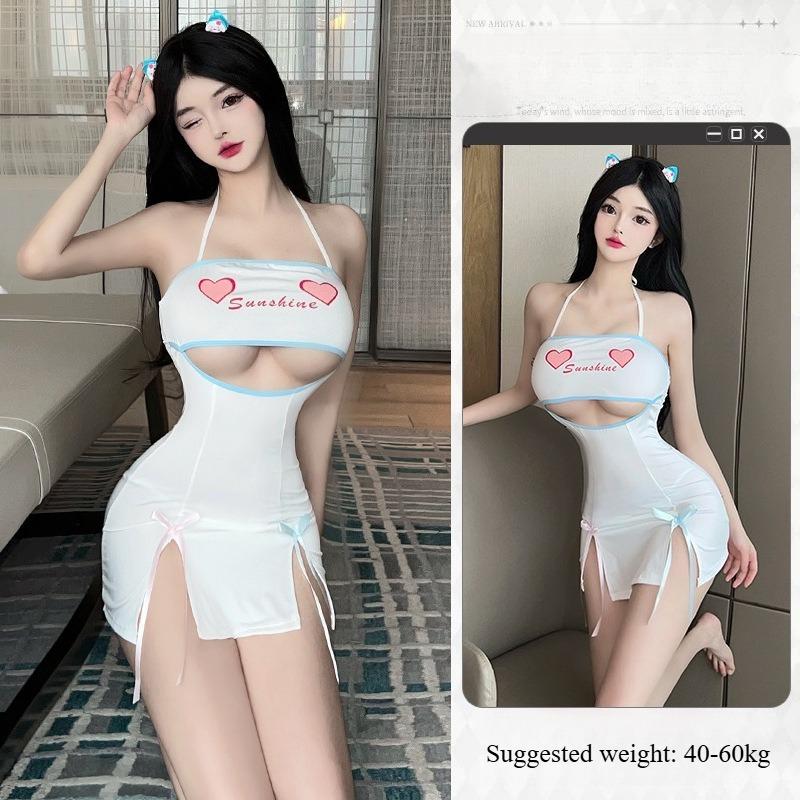 Сексуальная Милая Горничная Стимулирующая Эротическое Искушение Пара Милая Чистое Желание Свидание Секс Флирт Сексуальная Страсть Искушение Платье на Бретельках