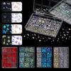 Nail Art 12-Grid Rhinestone Box Nail Art Diamond Flat Bottom Special-Shaped Diamond Nail Rhinestone Nail Art Jewelry Set
