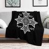Coptic Orthodox Cross with Jesus Christ the Son of God Throw Blanket Warm Cozy Throw Blanket for Living Room Couch