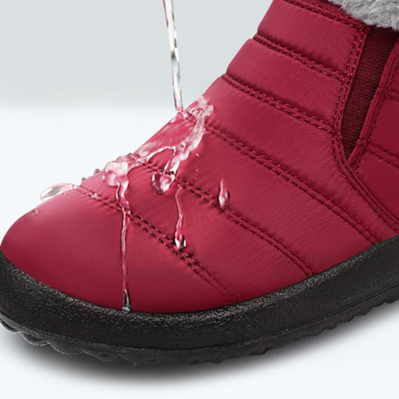 Большие размеры 46 Водонепроницаемые зимние ботинки женские повседневные нескользящие короткие плюшевые ботильоны женские удобные без застежек теплые зимние ботинки женские