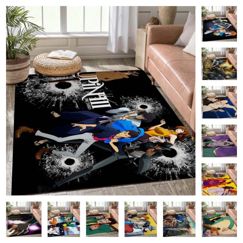 Lupin The Third Full Character Anime Print Living Room Area Rug Soft Wear Resistant Floor Mat Sofa Bedroom Home Decor Carpet