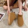 Модные новые зимние сапоги, короткие мини-сапоги из овчины, женские водонепроницаемые ботильоны из натуральной шерсти, теплые туфли на плоской подошве с меховой подкладкой