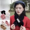 Korean Style Plush Imitation Fur Scarf - Thick, Warm, Solid Color Fashion for Women