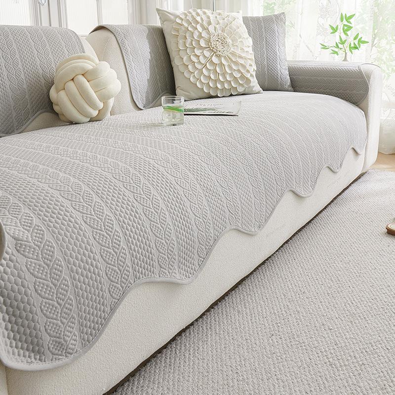 French Cream Wind New Summer Sofa Cushion Universal Fixed Sofa Cover Cloth Special-Shaped Sofa Cushion