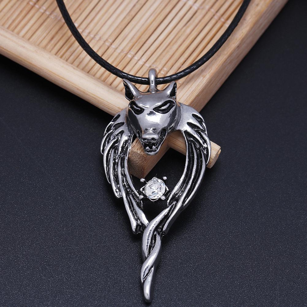 Ожерелье BLULANS, чудесный тотем волка в стиле панк, мужское ожерелье из титановой стали, подвеска со стразами, женский подарок