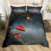 Cute Mushroom Duvet Cover Set Cartoon Mushrooms Comforter Cover Wild Mushroom Bedding Set Wildflower Botanical Plant Quilt Cover