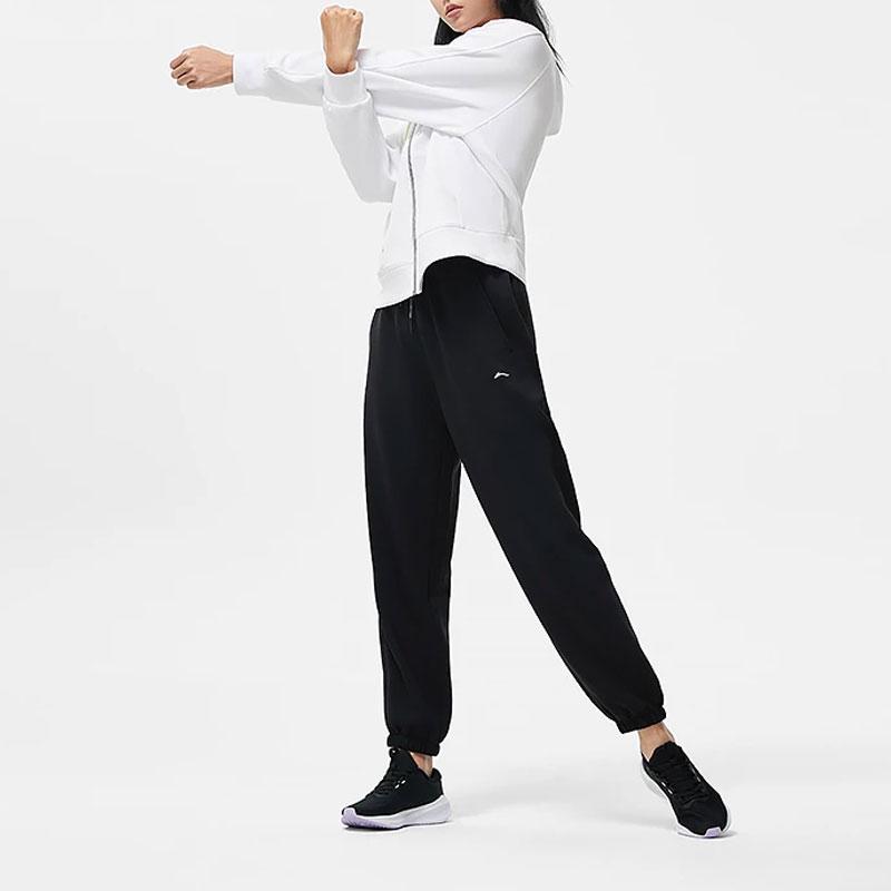 Li Ning Fitness Series однотонная свободная толстовка с капюшоном для женщин, белые AWDT524-1