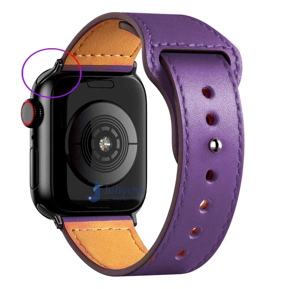 Ремешок из кожи для часов Apple Watch Band 44 мм 45 мм 41 мм 40 мм 42 мм 38 мм 49 мм 45 мм браслет Correa IWatch Series 8 Ultra 3 6 SE 7 ремешок