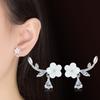 Womens Vintage Korean Fashion Elegant Anti-allergy 925 Silver Plated Ear Stud Earrings Female Ear Jewelry