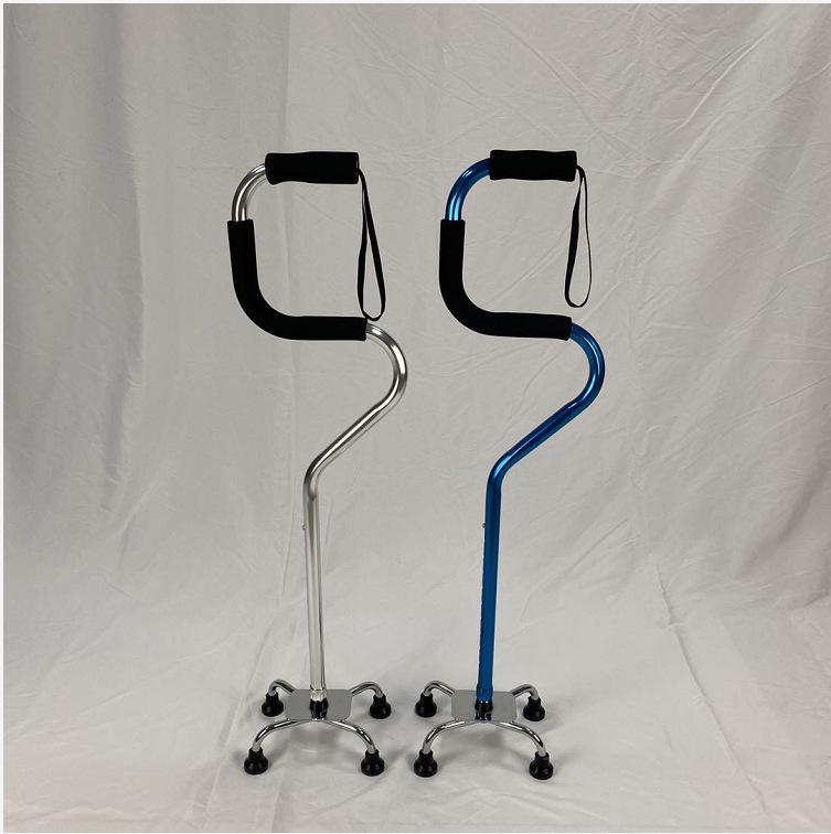 Регулируемая по высоте четырехопорная трость, телескопическая трость из алюминиевого сплава и нержавеющей стали для пожилых людей.