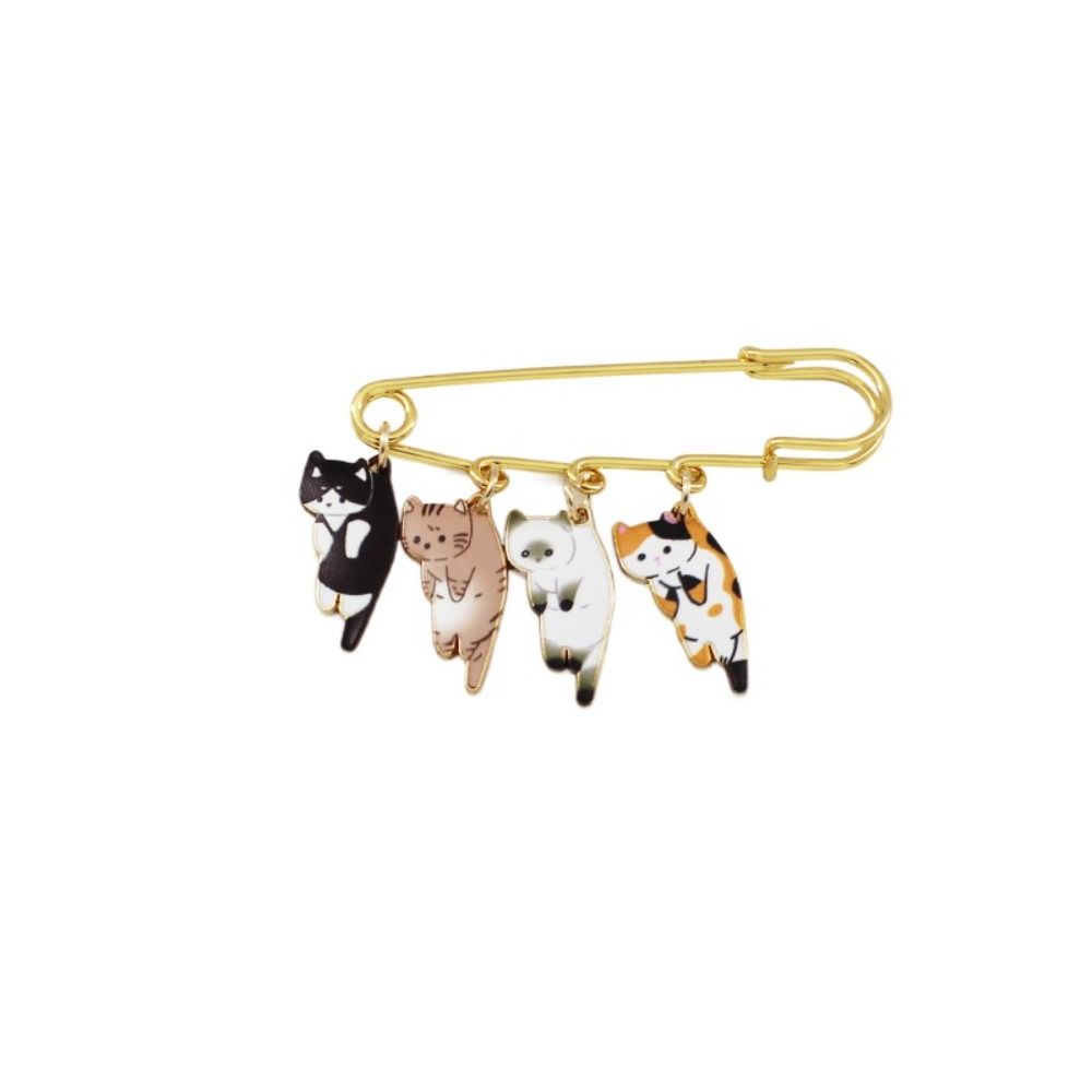 Нагрудный значок Kawaii, эмалированная брошь в виде кота, цинк, сплав цинка, аксессуар для рюкзака с героями мультфильмов