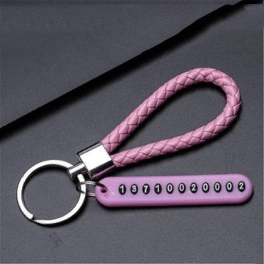 Phone Number Card Key Chain Vehicle Pendant Car Keychain Phone Number Plate Keyring Anti-lost