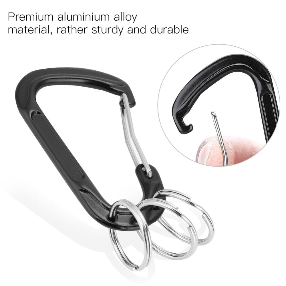 Black Carabiner Keychain Zinc Alloy Bag Hook Clip New Key Ring Clip for Keys