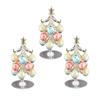Fourcart Cute Handmade Glass Christmas Tree Ornament Set: Milky Drop Tree X 3