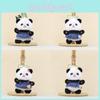 Doll Plush Panda Keychain Pendant Wearing Lace Edged Denim Skirt Design Kids For