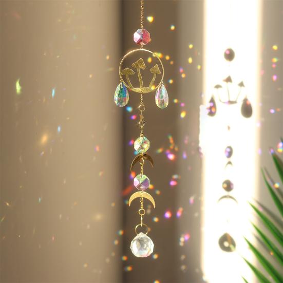 Декорация Ловец солнца из искусственного хрусталя Бабочка Гриб Луна Звезда Солнце Подвесное украшение для дома, офиса, сада, окна