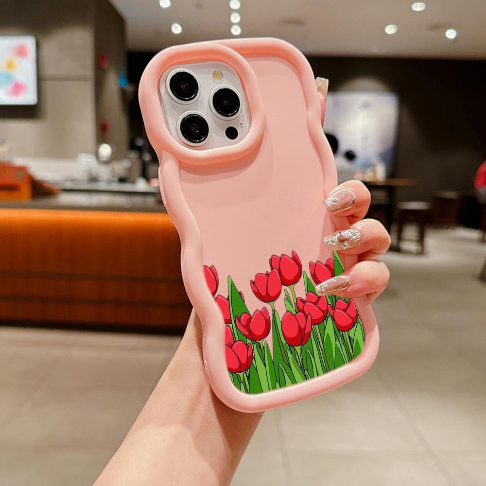 LZ16 Flower Wave Silicone Phone Cases for Samsung A15 S23 FE S24 Ultra A34 A54 A14 A55 Motorola G32 OnePlus Soft Cover