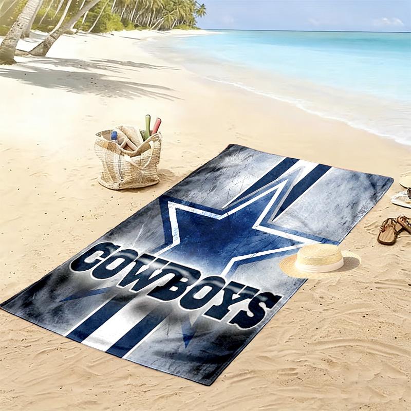 Cowboys Football Print Beach Towel, Large Soft Quick Dry Towel for Beach Camping Swimming
