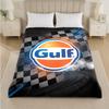 Gulf Print Flannel Blanket Cozy Lightweight Plush Throw Blanket For Bed Sofa Household Use