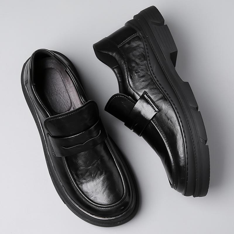 Мужские трендовые кожаные лоферы, мужская формальная обувь для вечеринок и деловых переговоров, социальная офисная обувь, удобная обувь с круглым носком