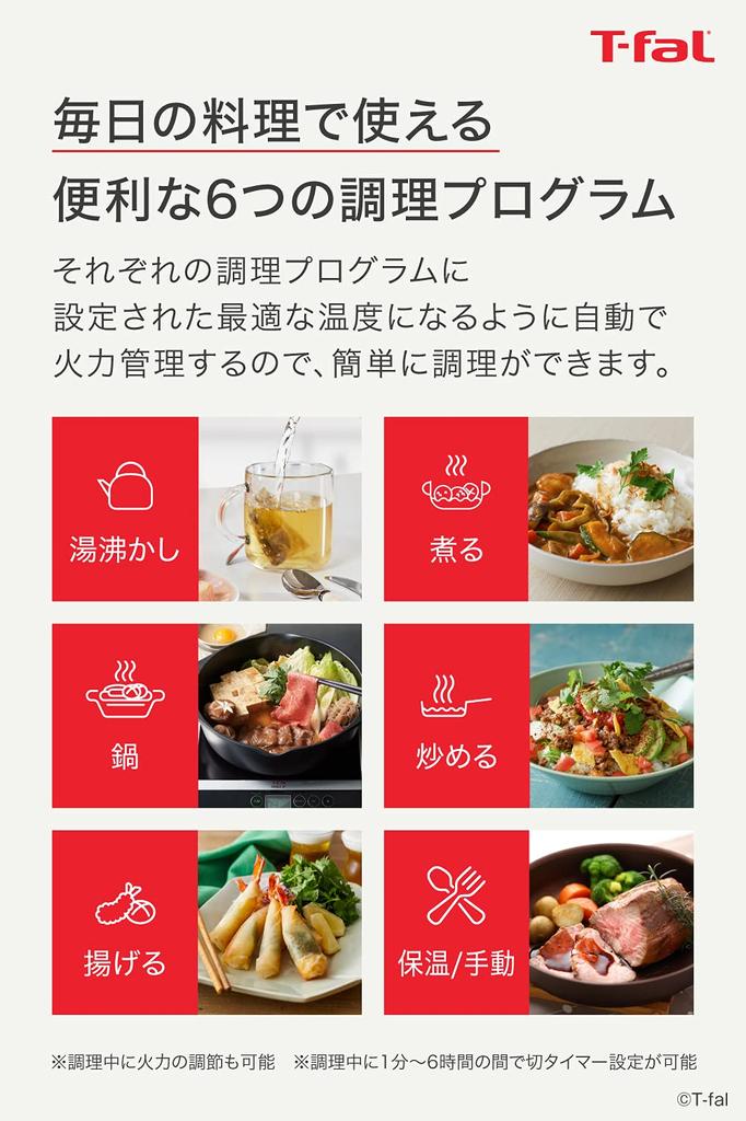 Tefal Настольная плита IH Плита IH 1400 Вт Сенсорная панель 6 программ приготовления Плоская IH Dress IH Кухонный нагреватель IH IH2024JP "Full Blue"