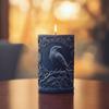 Raven Design Crow Silicone Mold Bird Branch Relief Resin Mould Candle Silicone Mold  Plaster Crafts