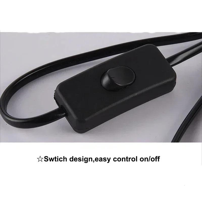 White/Black EU Plug Button 303 Switch Power Cord 2pin Wire Desk Lamp Switch Cable AC 220V Extension Power Cord Switch