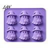 Halloween Party Supplies Ghost Ice Cube Mold, 6 Cavity Silicone Tray, 3D Flexible Mold for Shape Maker, Whisky Cocktails Tray