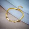 Fashion Light Luxury Simple Transparent Heart Zirconia Snake Bone Necklace Bracelet Set Stainless Steel Titanium Steel