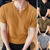 Мужская футболка с V-образным вырезом, однотонная повседневная футболка, летний свитер с короткими рукавами для повседневных выходов, занятий спортом дома, уличной одежды
