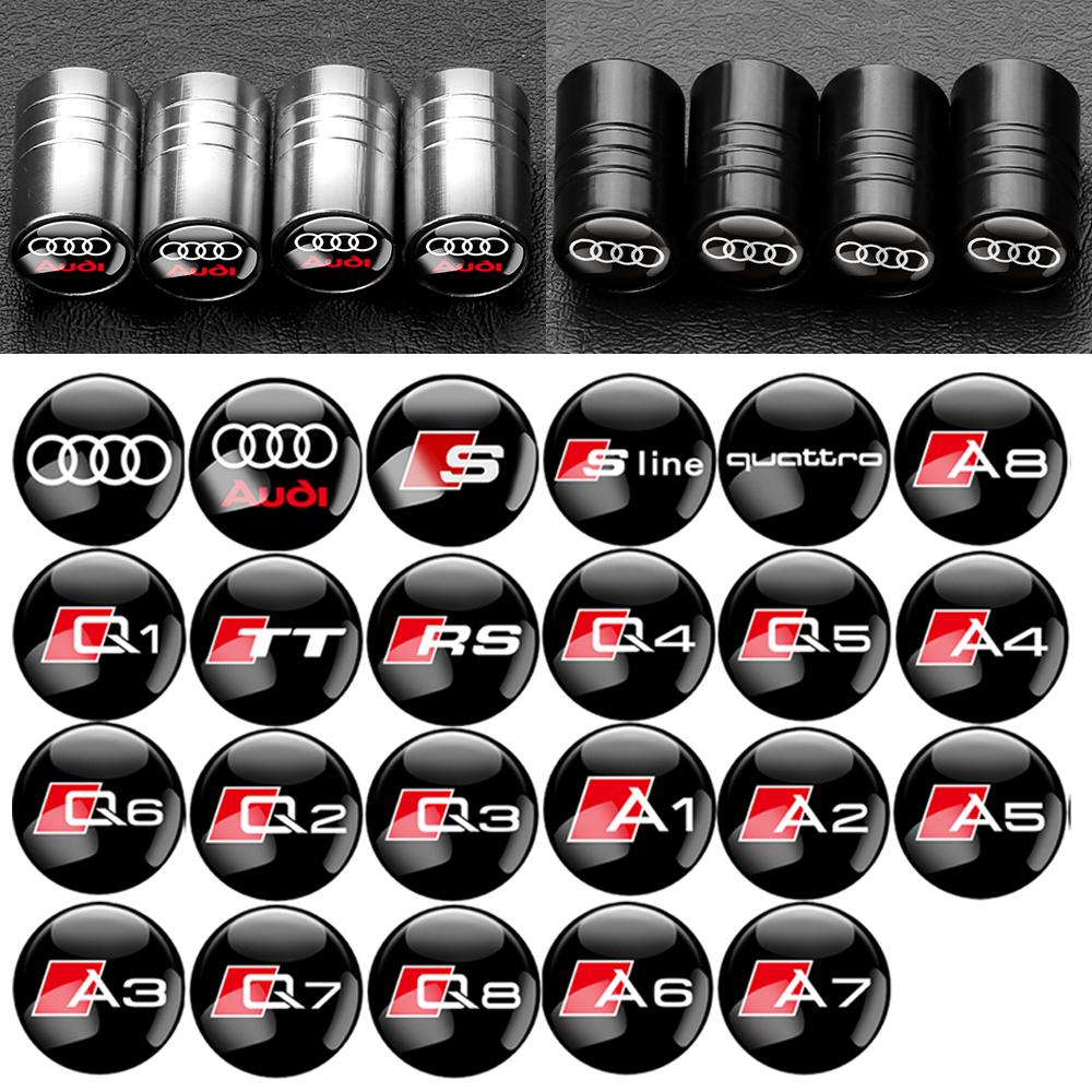 Metal Auto Tire Tyre Valve Dust Caps Stem Covers Car Wheel Air Valve Cover For qaz23 A4 B5 B6 B9 A1 A3 8L A6 C5 C7 Q3 Q5 Q7 A5 A7
