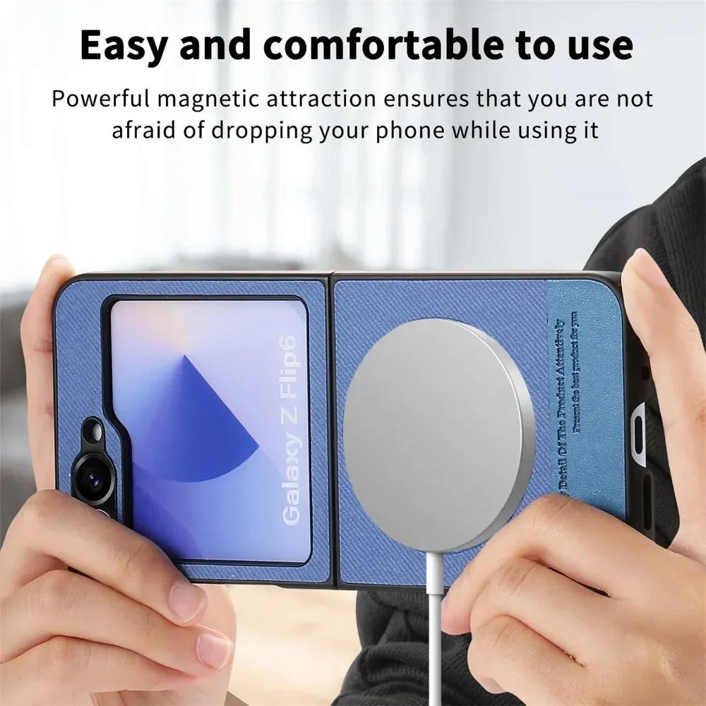 Magnetic Phone Case for Samsung Galaxy Z Flip 7 6 5 4 3 Flip7 Flip6 Flip5 Flip4 Flip3 5G Hard PC Shell Durable Protective Cover