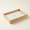 Serving Tray with Insert Natural Wood Wooden Serving Tray Long-Lasting Sturdy for Caterers, Home Entertaining, Catering Displays