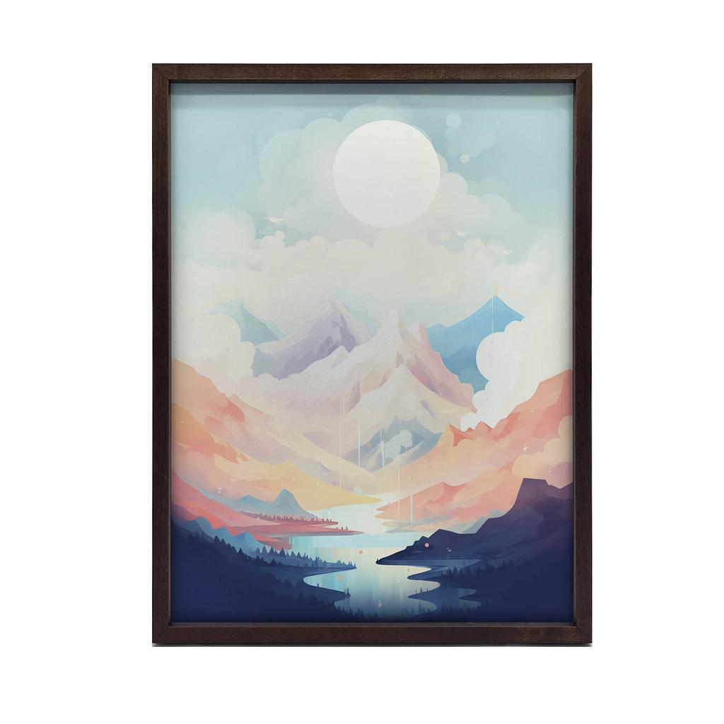 Pastelowa Melodia Gór Pastelowa Melodia Gór, 50X70 Cm, Bez Ramy, Płótno Premium Na Blejtramie