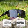 ZUOSEN Cycling Prescription Clip-On Men's Photochromic UV Protection Sports Sunglasses Black Frame