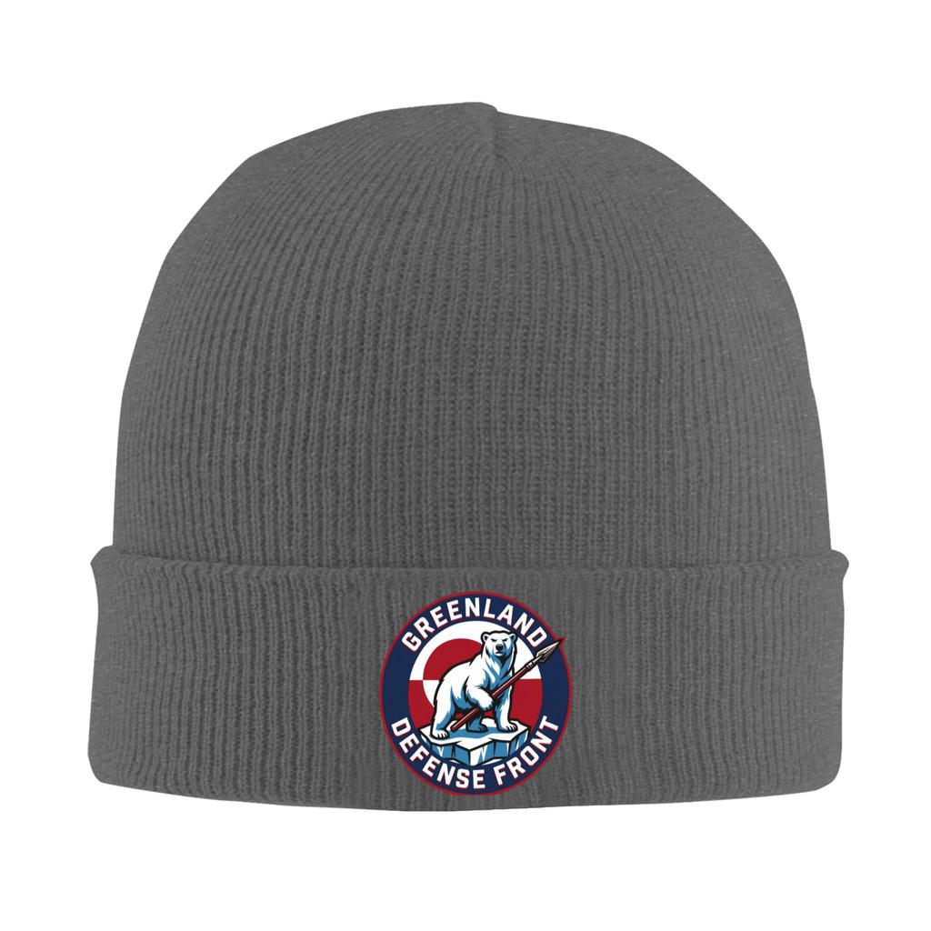 Greenland Defense Front Knit Hat  Beanie Hats Kpop Thermal Elastic Adult Unisex Bonnet Hats Spring Graphic Cute Caps Gift