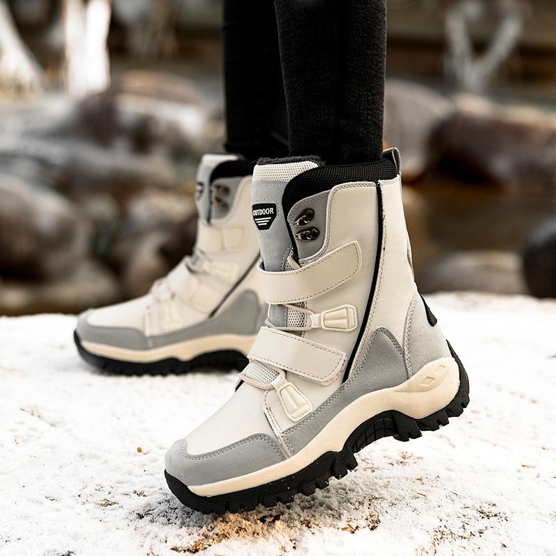 Women's Boots Winter Warm Cotton Shoes Mid-Calf Waterproof Snow Boots Women Thickened Plush Ladies Hiking Boot