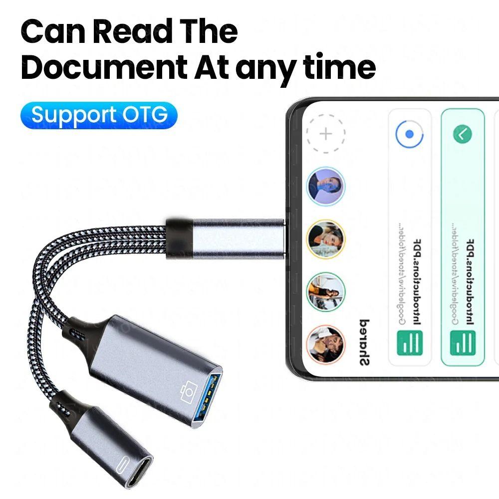 Тип C 2 в 1 Type-C - USB адаптер USB 3.0 OTG зарядный адаптер телефонный адаптер