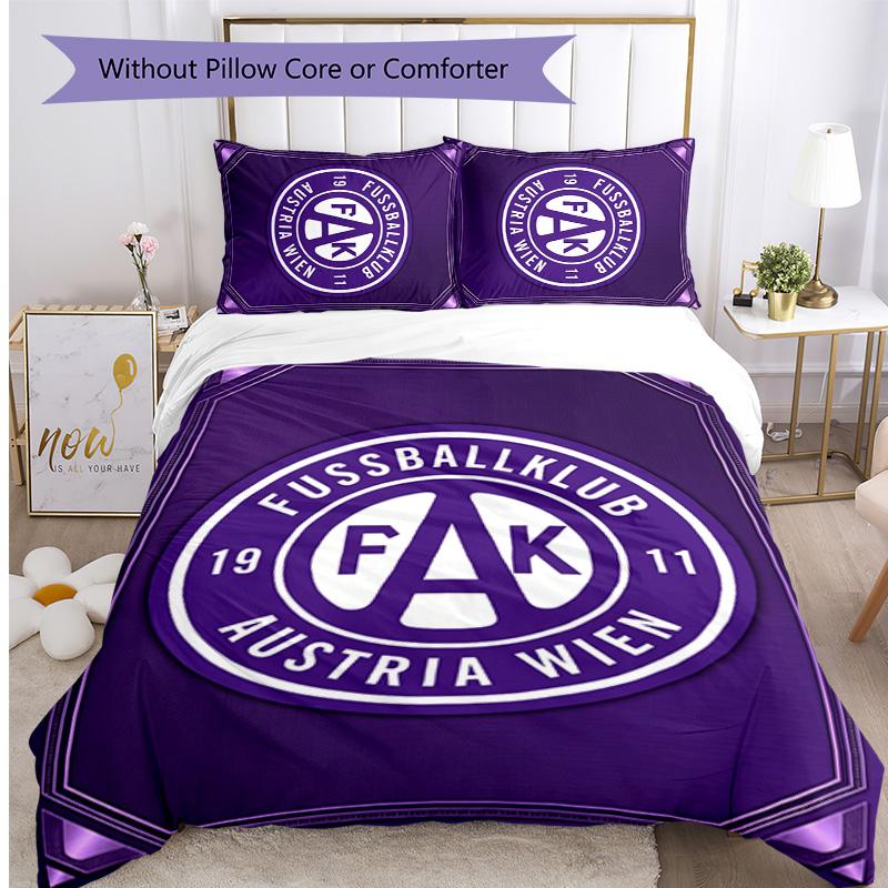 Austria Wien FC Printed 3PCS Bedding Set Breathable Duvet Cover with Pillowcases Decorative Bed Linen for Bedroom Home