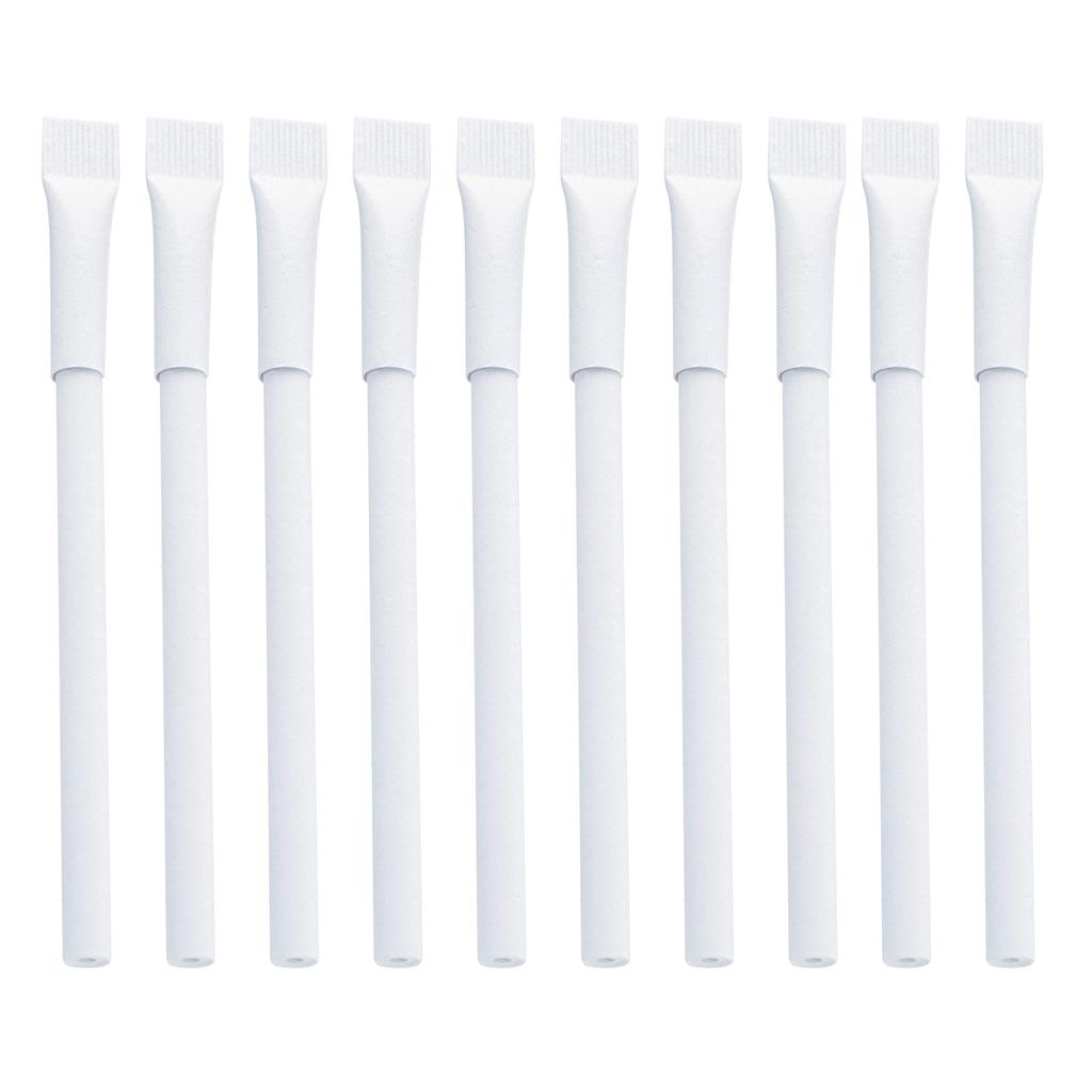 10Pcs Paper Ballpoint Pens Smooth Writing Quick Drying Recyclable Biodegradable Paper Barrel Pen for Students Teacher
