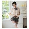 [Yomuasf] sexy lingerie pleated skirt sailor suit JK skirt cosplay See-through ribbon plaid pattern skirt short sleeve sexy underwear cute Popularity