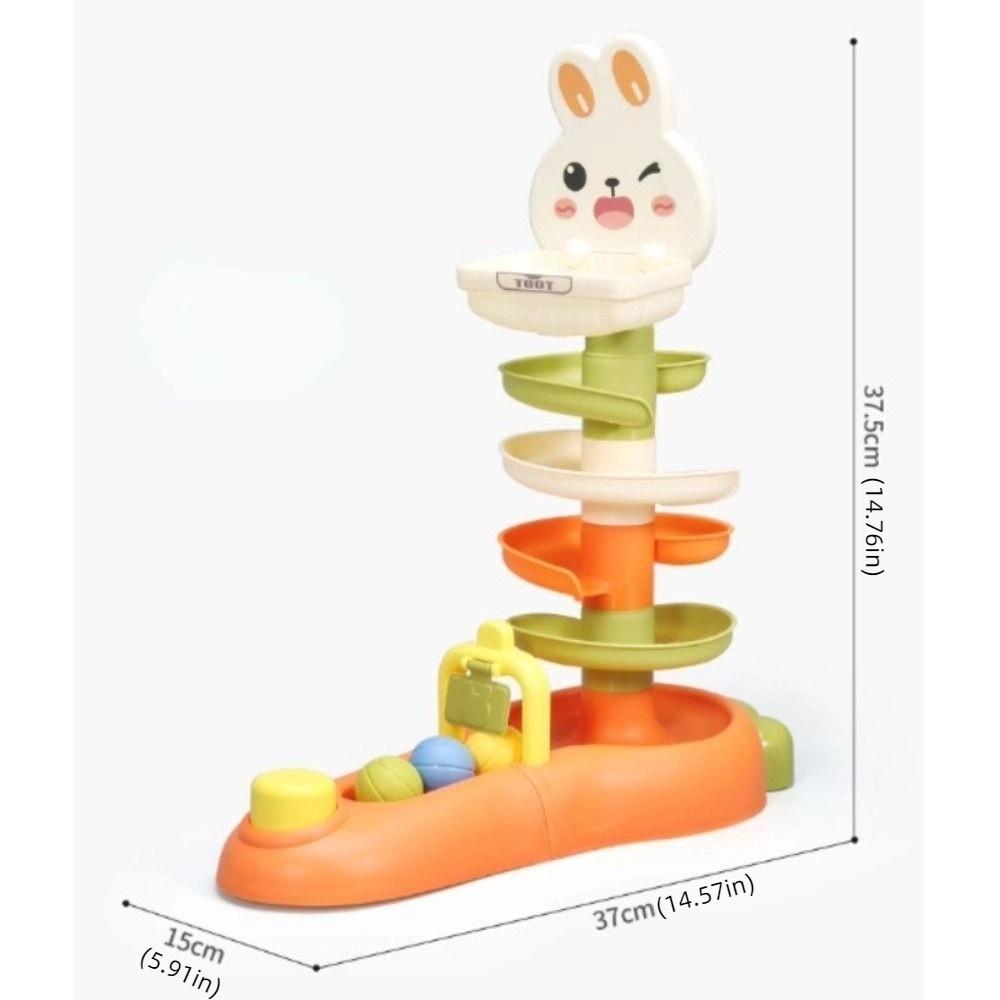 Rotating Design Rabbit Rail Car Ball Toys Press Mechanism Track Turn Around Toy  Toddler Activities
