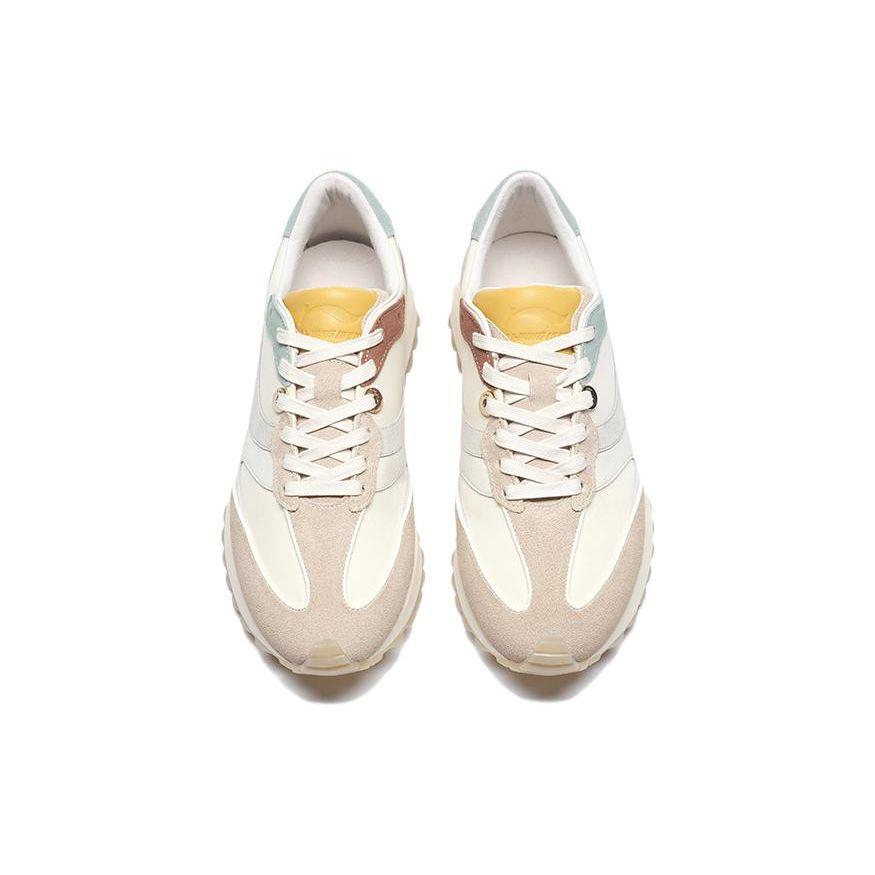 Li Ning 1990 Классические спортивные повседневные туфли женские кроссовки бежевые коричневые синие ALJS058-2