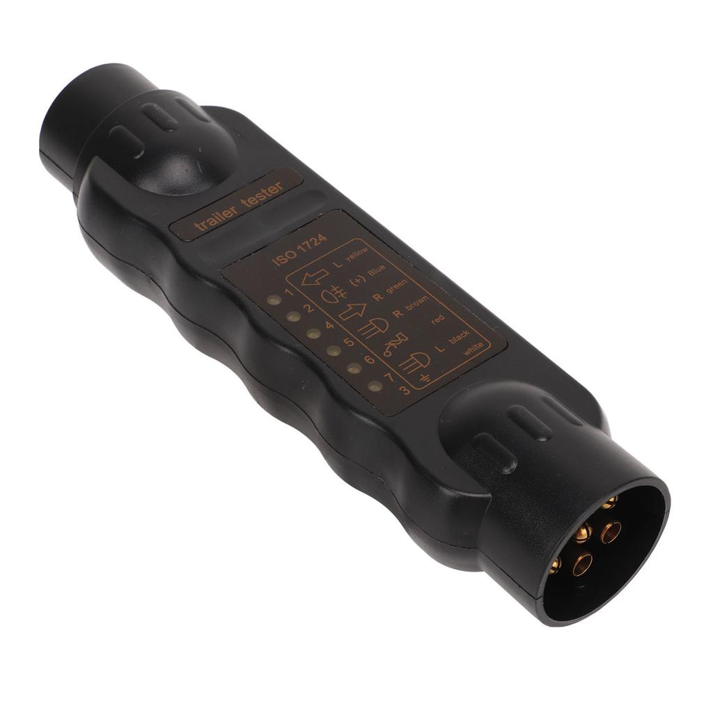 Trailer Socket Tester 7 Pin Electrical Tow Bar Wiring Circuit Light Test Tool for Truck RV Black Label