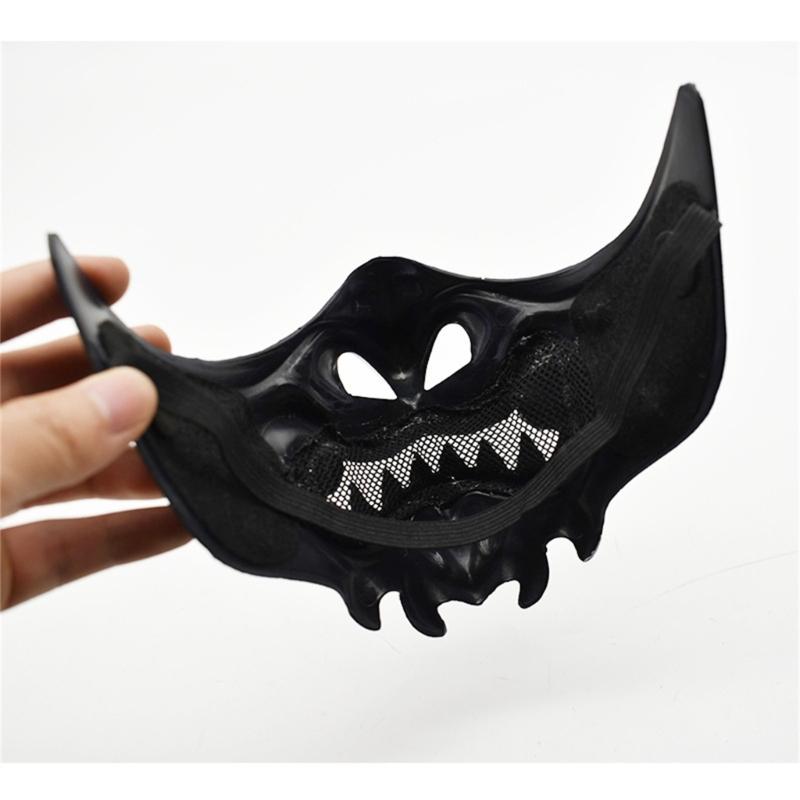 Half Face Mask Halloween Cosplay Mask Masquerade Mask Party Mask Japanese Mask Devil Samurais Mask for Carnivals