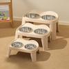 Поднятая кормушка для домашних животных с двумя мисками: Складная миска из нержавеющей стали для воды и корма для кошек и собак